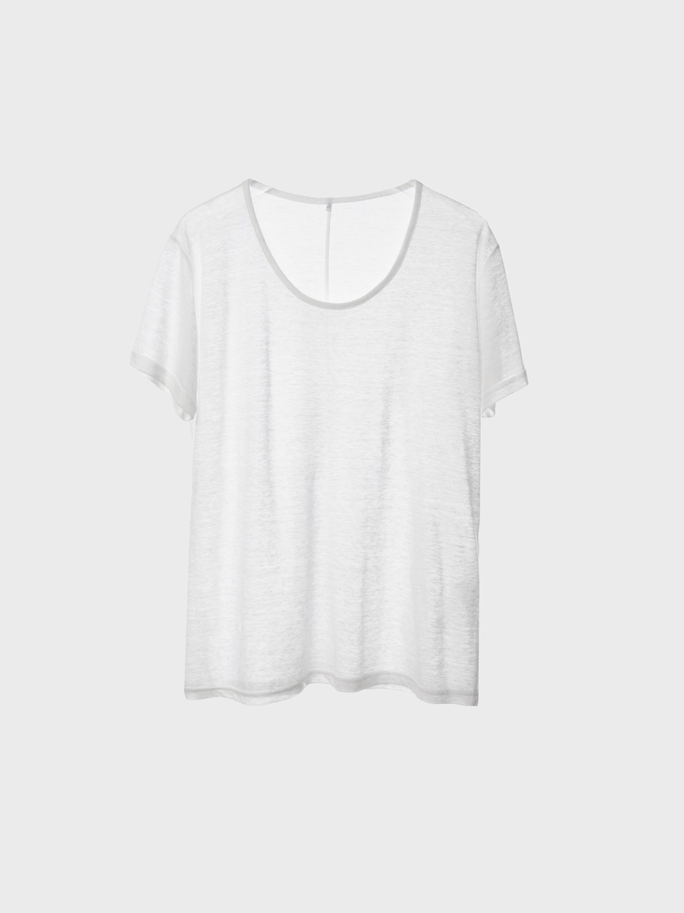 Wide Neck Linen T-Shirts (white)