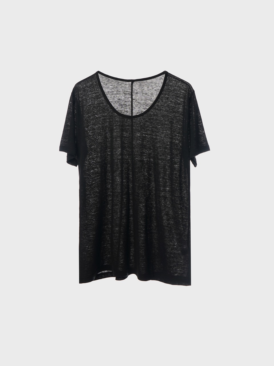 Wide Neck Linen T-Shirts (black)