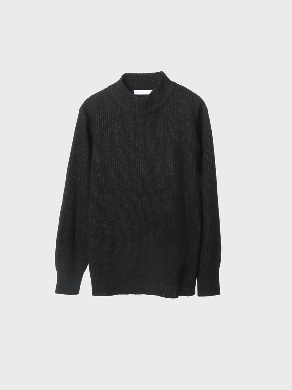 Round-Neck Oversized Angora-Wool Sweater (black)