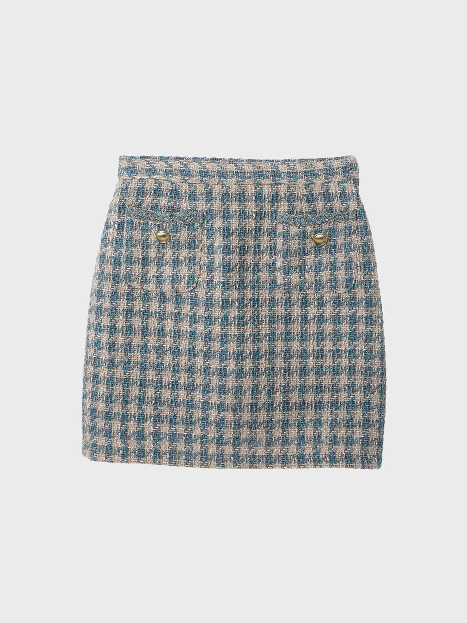 Checked Bouclé Tweed Mini Skirt