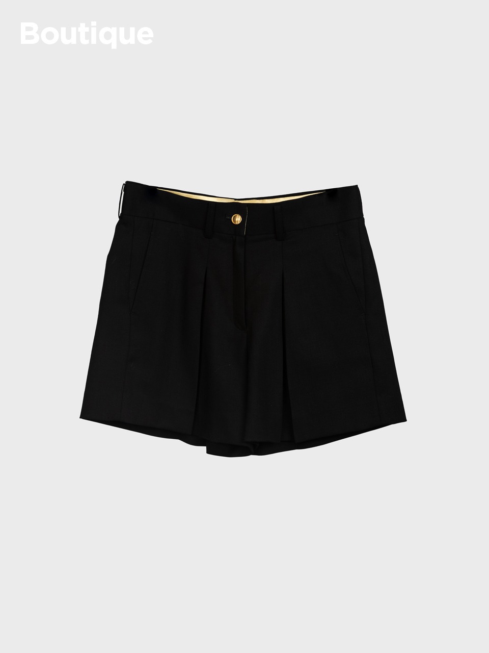 Inverted Box Wool-Twill Pleats Shorts