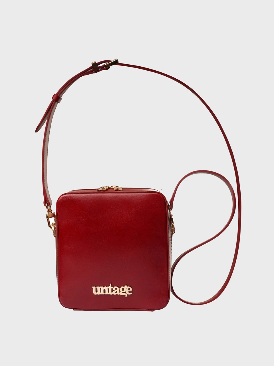 Logo-Plaque Leather Cross-Body Bag (red)