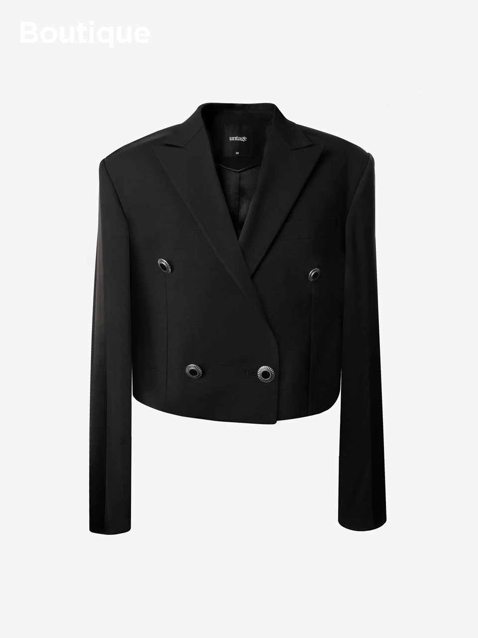 Cropped Wool Tuxedo Jacket for woman