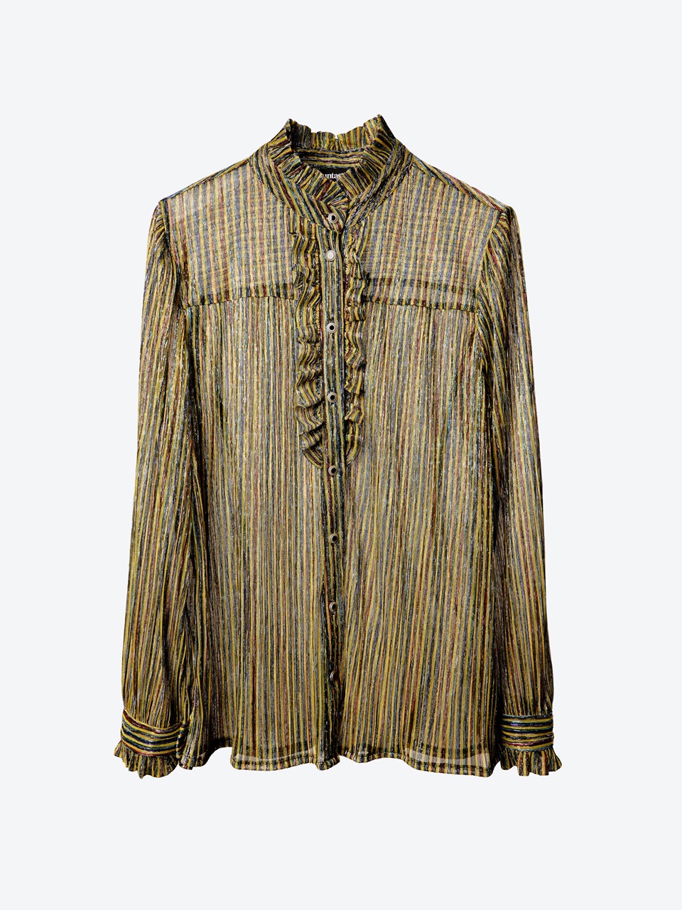 Victorian Ruffled Sheer Blouse for woman (yellow)