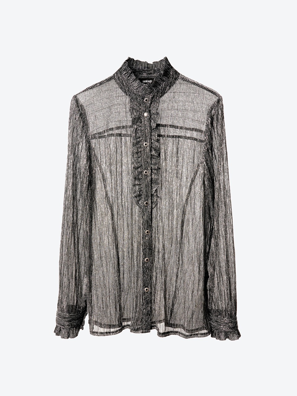 Victorian Ruffled Sheer Blouse for woman (silver)