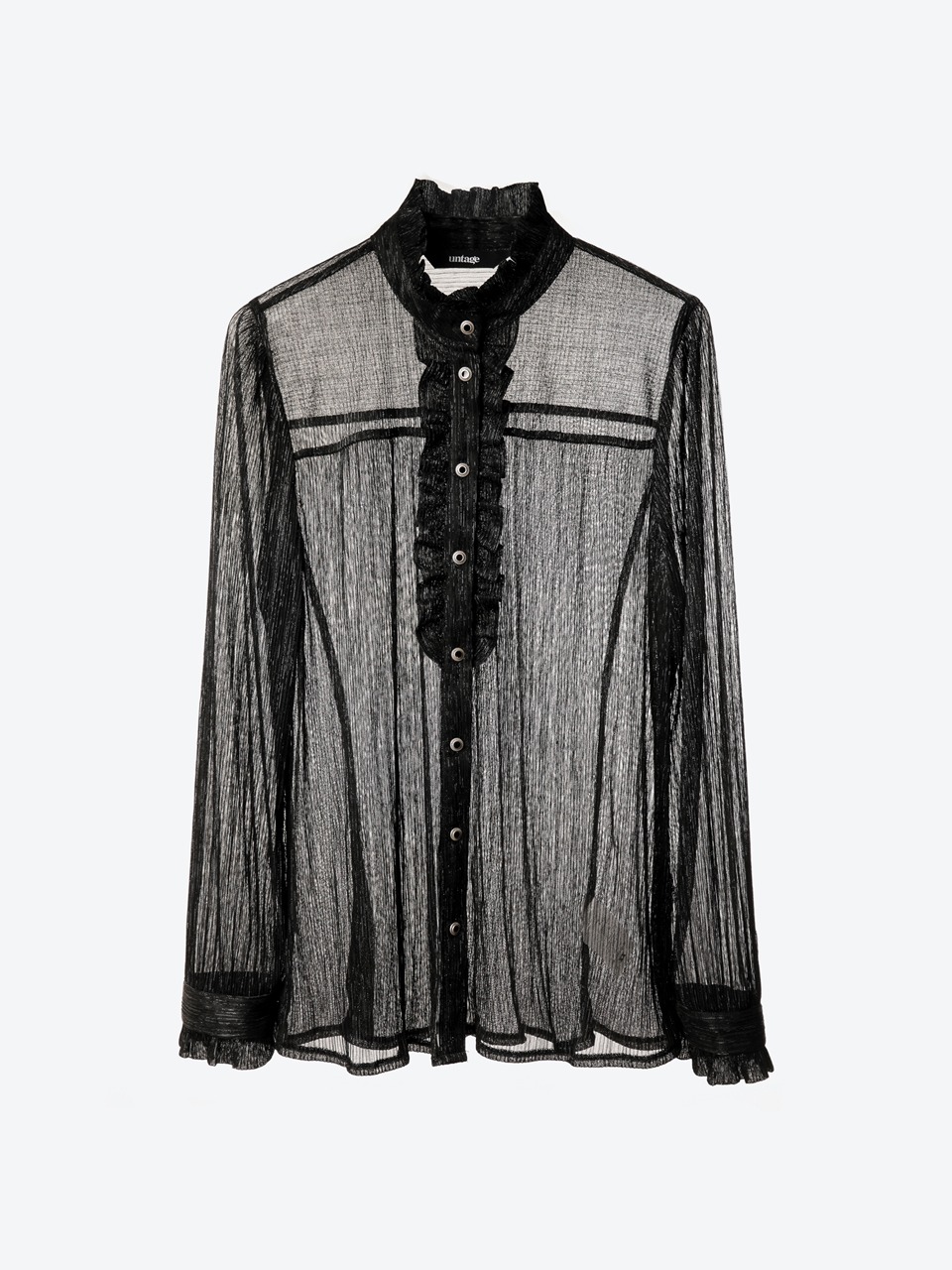 Victorian Ruffled Sheer Blouse for woman (black)