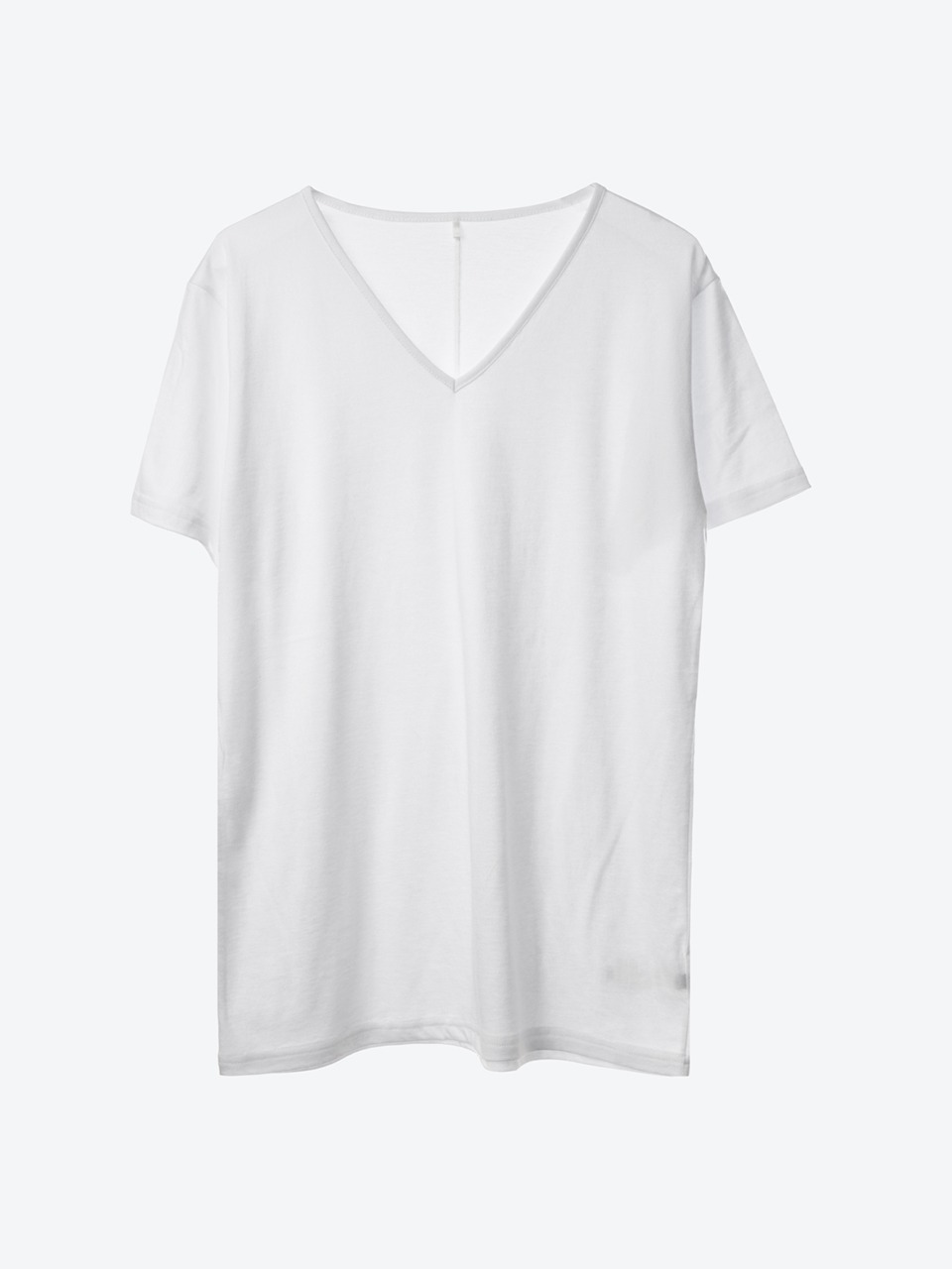 V-Neck Tencel-Jersey T-Shirt (white)