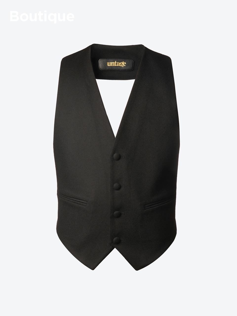Halterneck Cashmere Waistcoat (black)