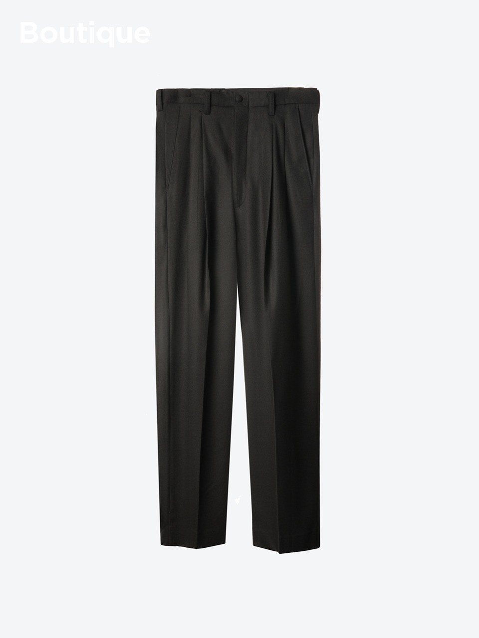 Pleated Wide-Leg Cashmere Trousers (black)