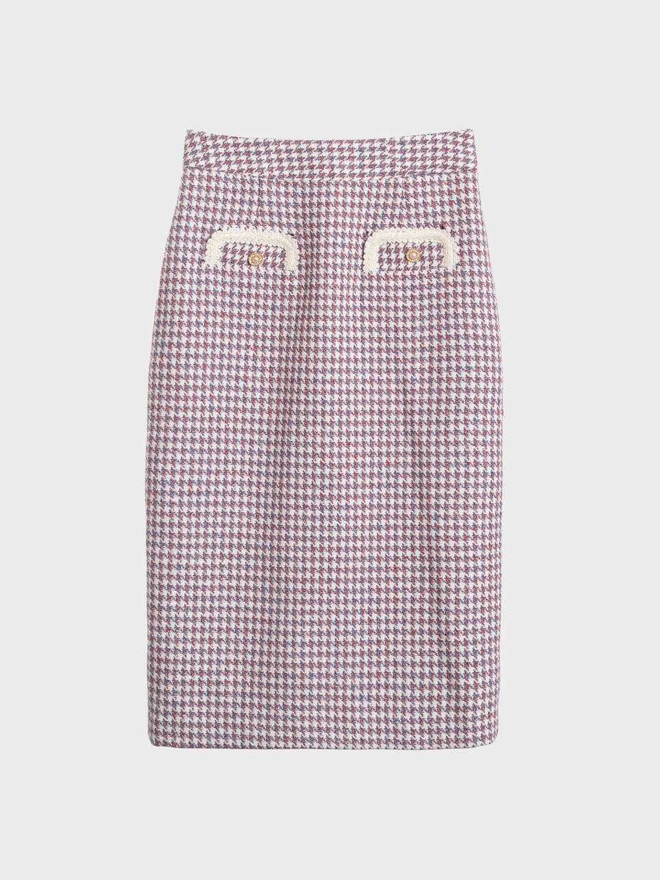 High-rise Houndstooth-Check Tweed Pencil Skirt