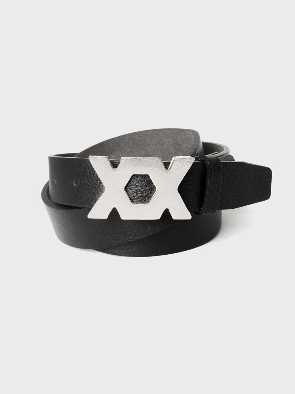 Silver XX-Logo Leather Belt
