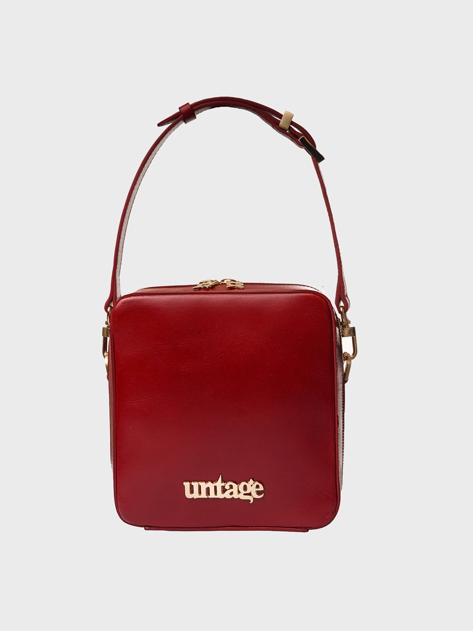 Logo-Plaque Leather Cross-Body Bag (red)