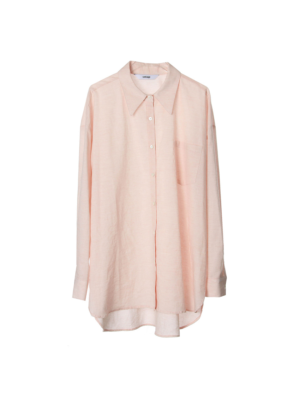 pink over-fit linen shirts