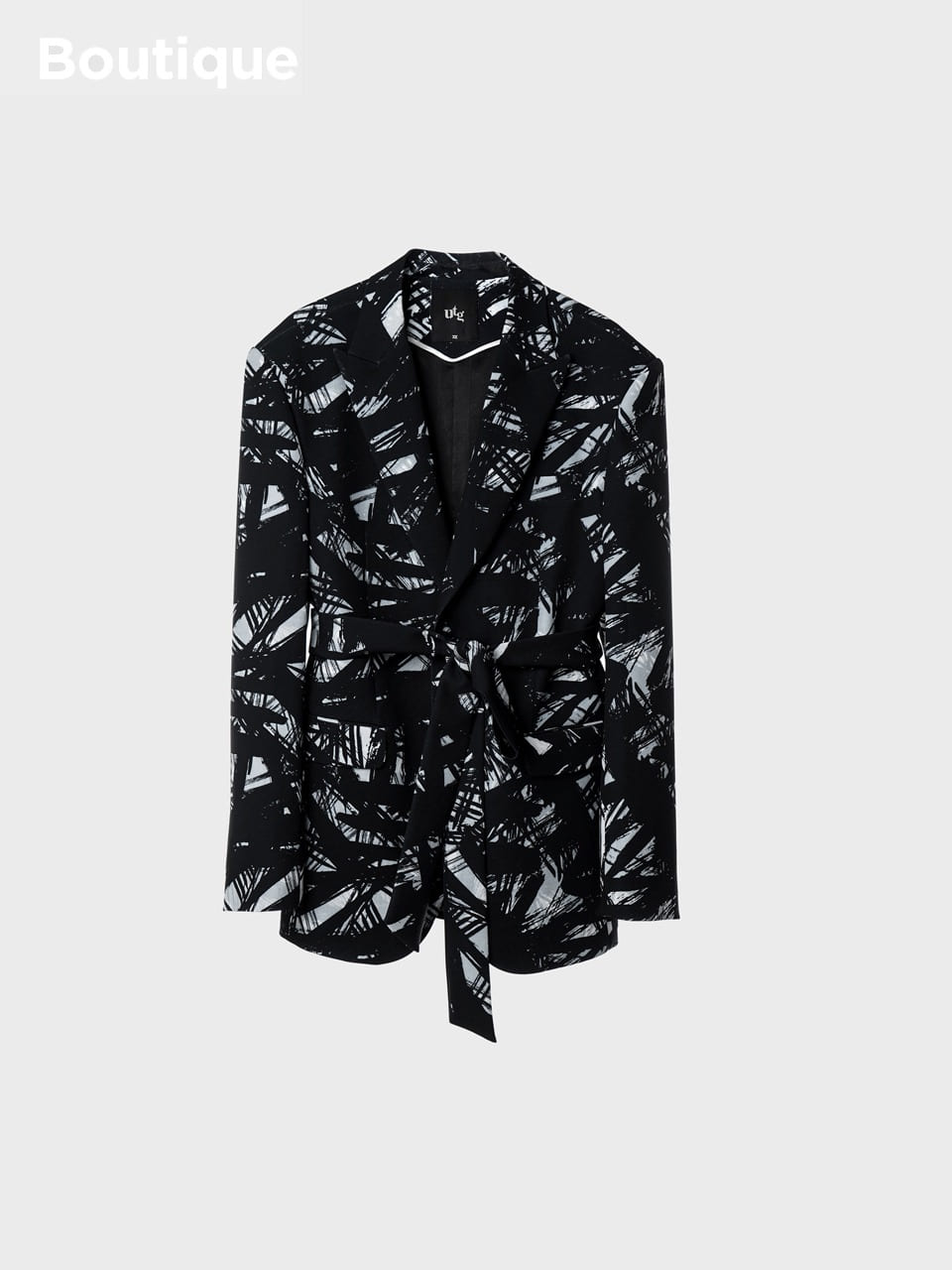 Paint-Scribble Printed Single-Breasted Blazer
