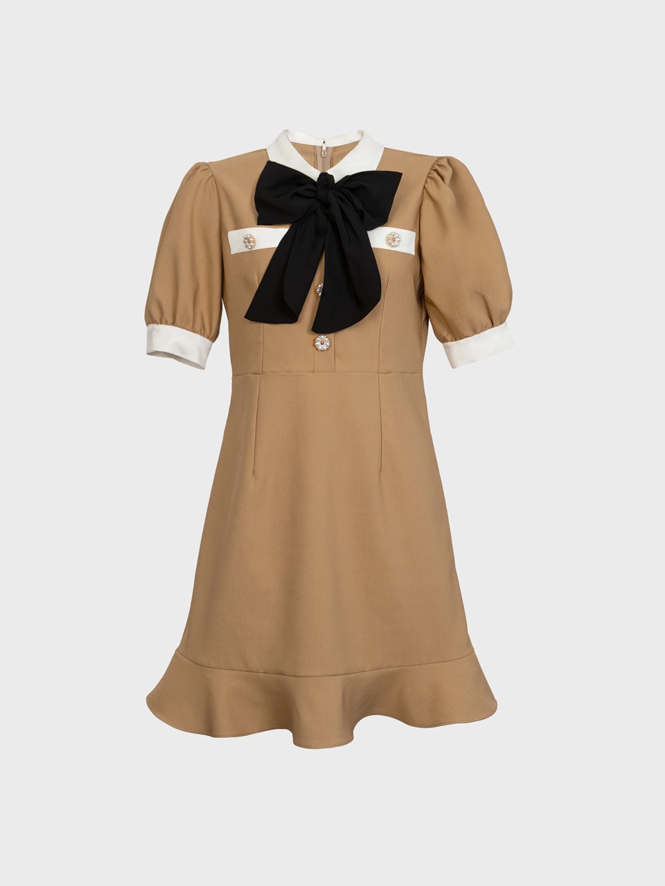 Sailor-Collar Tencel Mini Dress