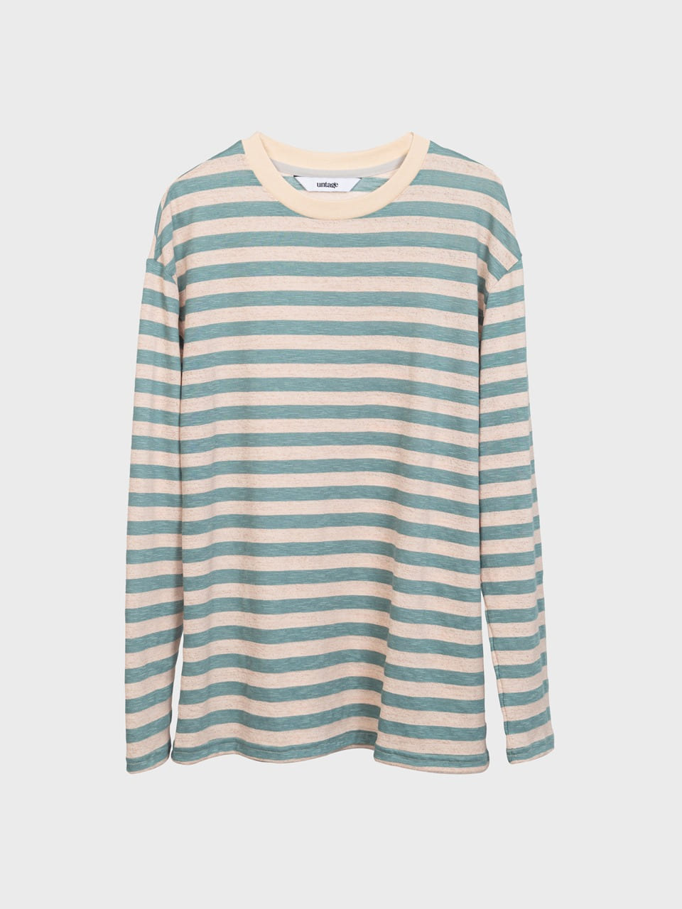 Breton Striped Slub Linen T-shirt (mint)