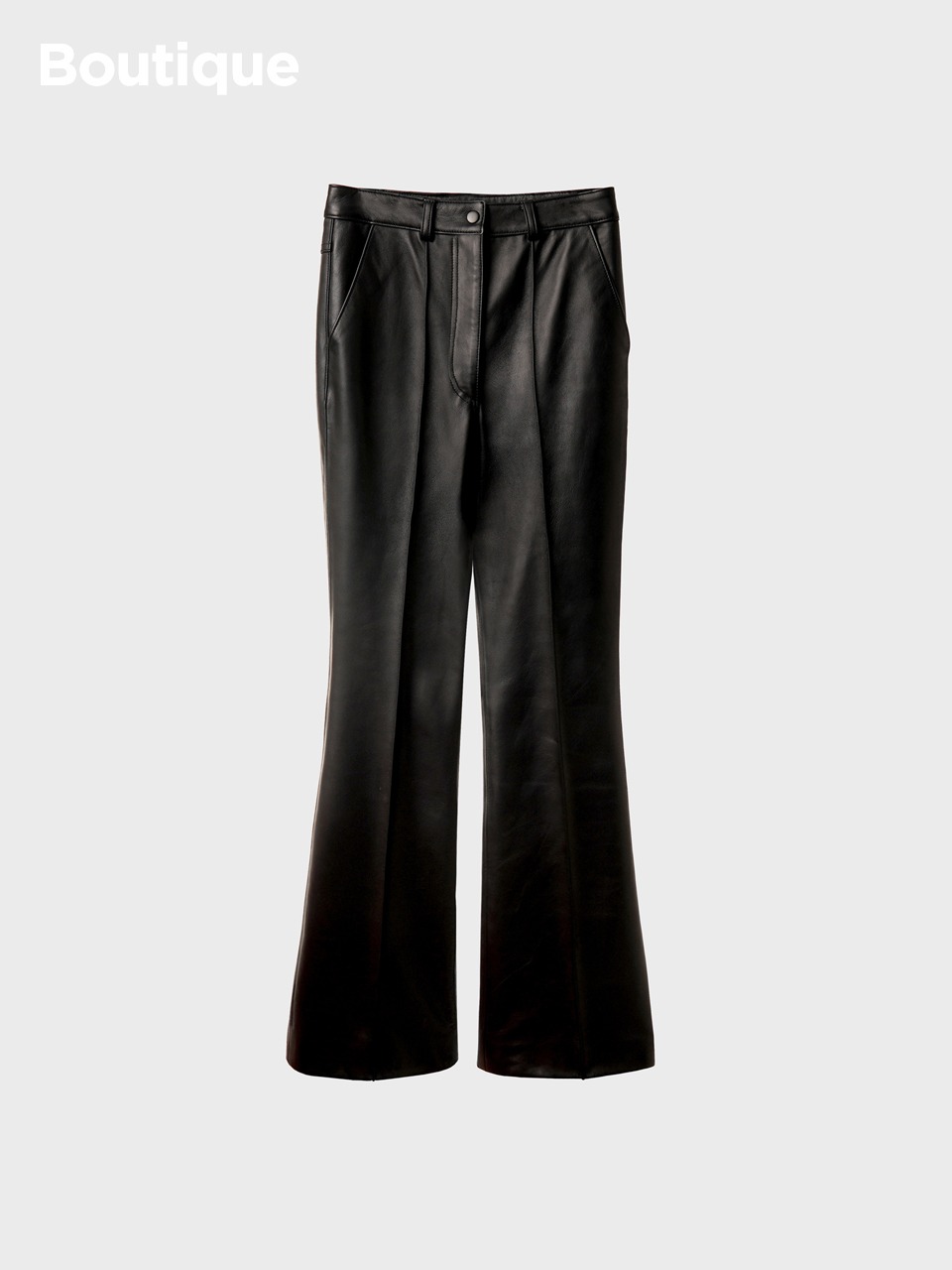 High-Rise Leather Flared-Leg Trousers