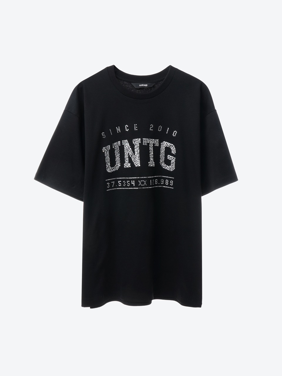 Studded Logo Oversized Tencel T-shirt (black)