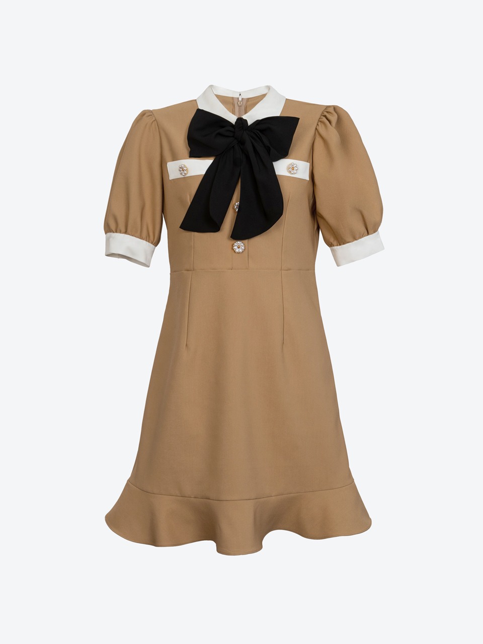 Sailor-Collar Tencel Mini Dress