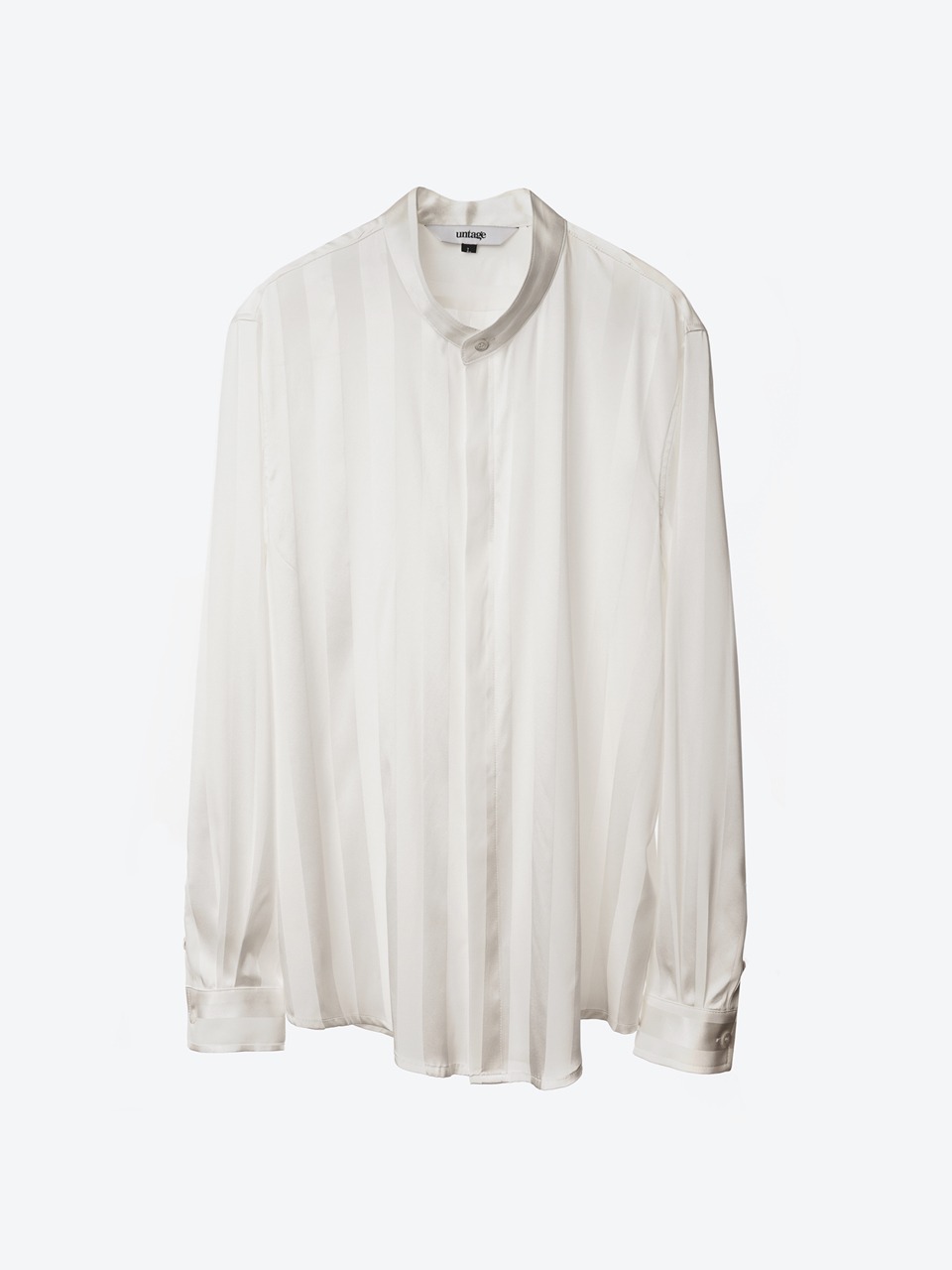 Striped-Jacquard Silk-Satin Shirt (white)