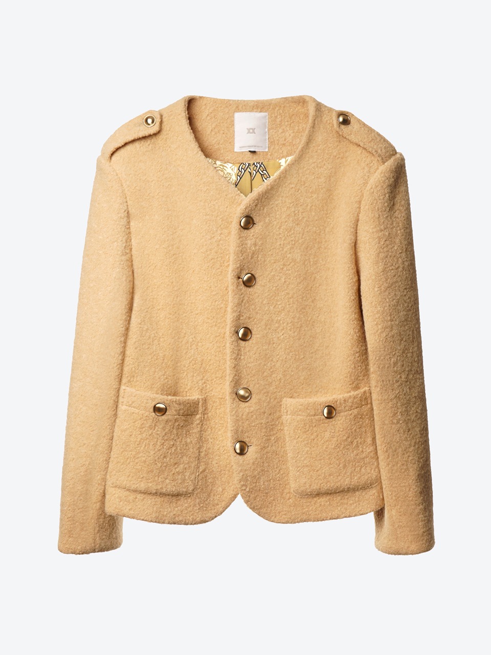 Wool Bouclé Tweed Jacket (yellow) for man