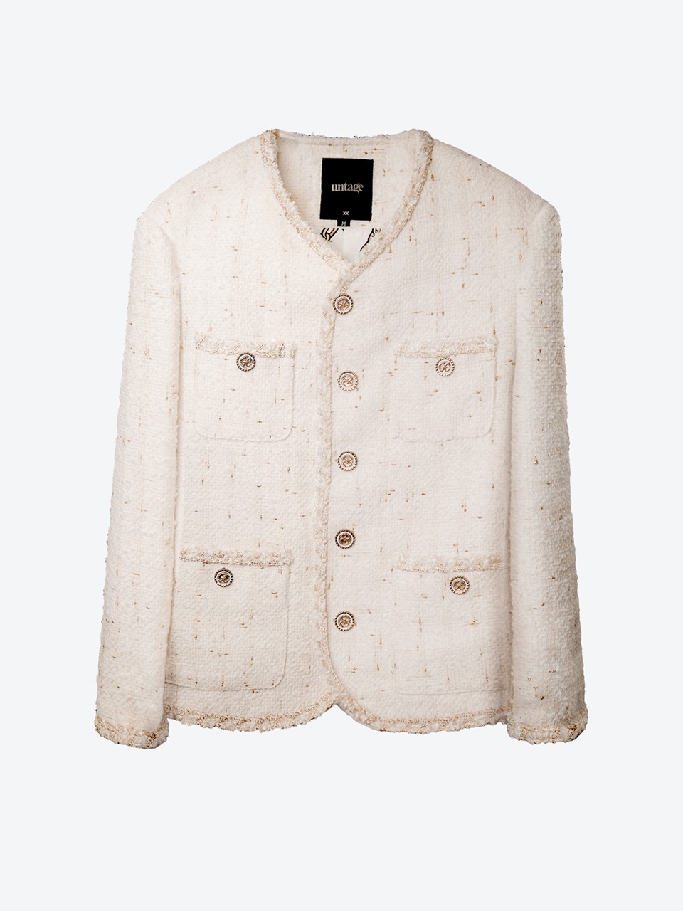 Bouclé Tweed Jacket (white) for man