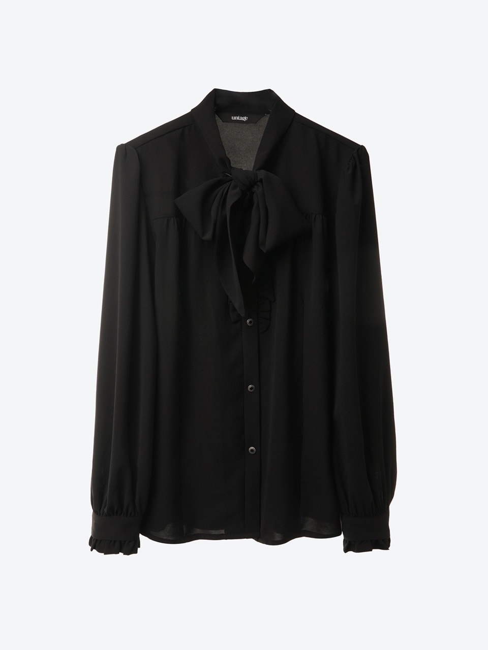 Pussy-Bow Blouse (black) for woman