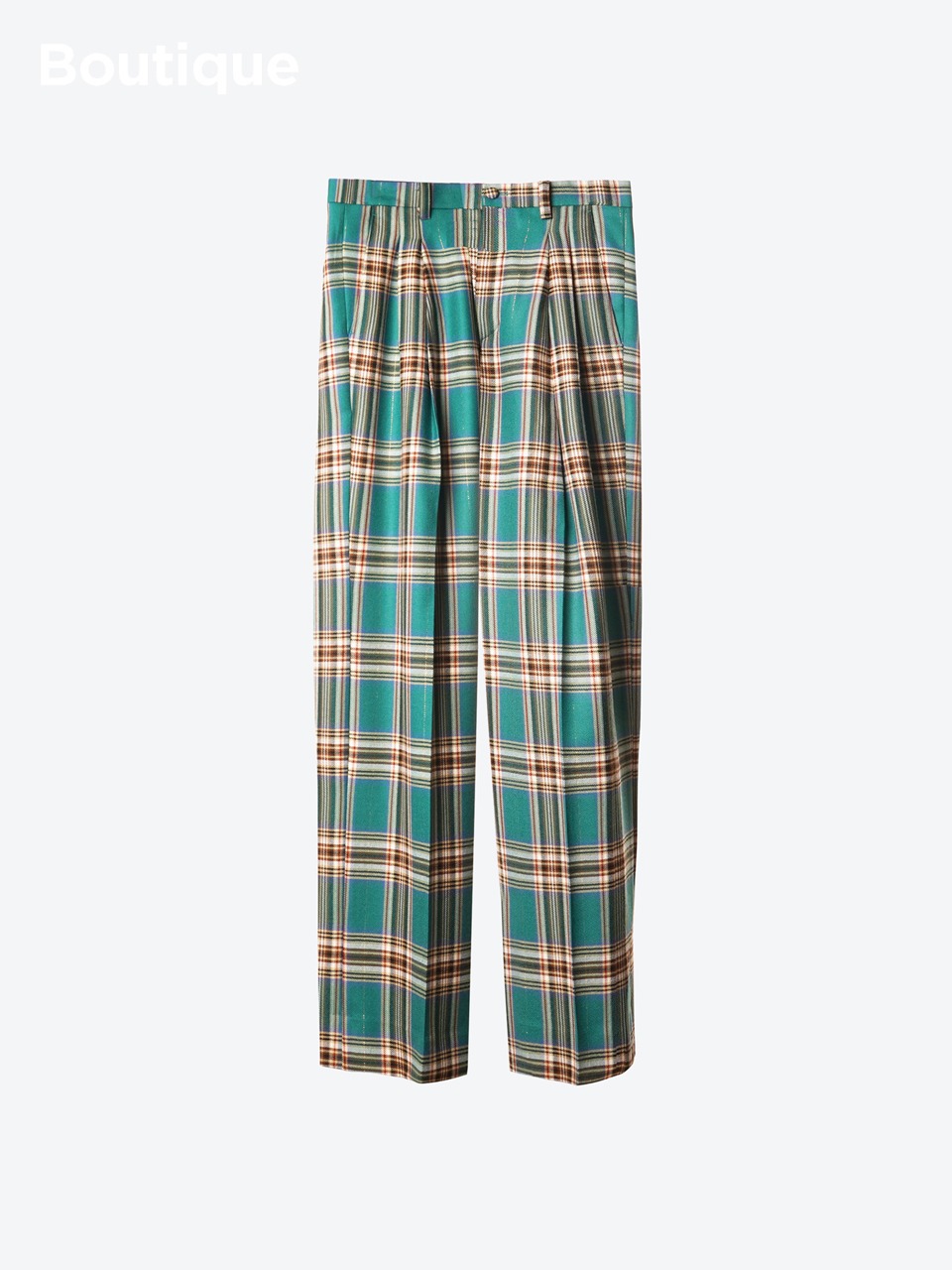 Prince Of Wales-Check Wool Trousers