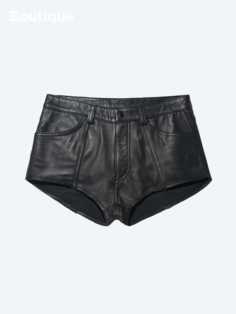 Low-Rise Leather Shorts