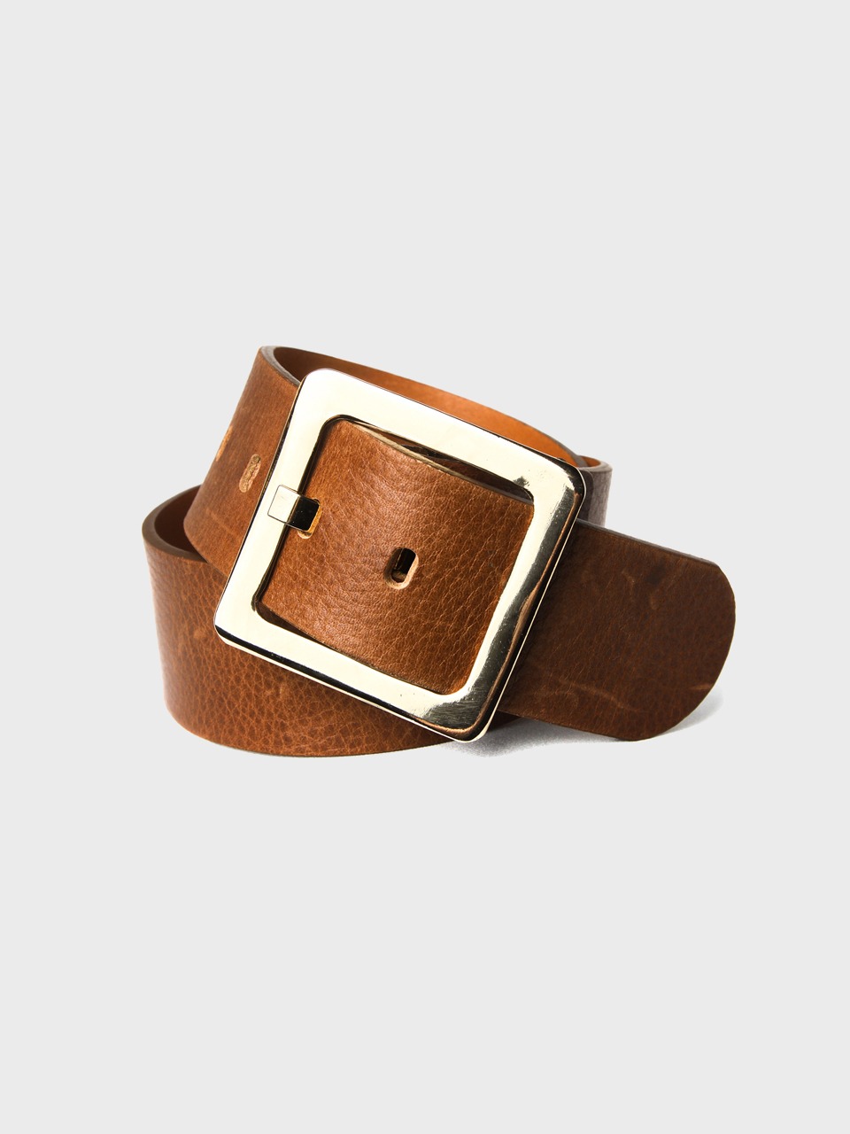 gold square leather belt