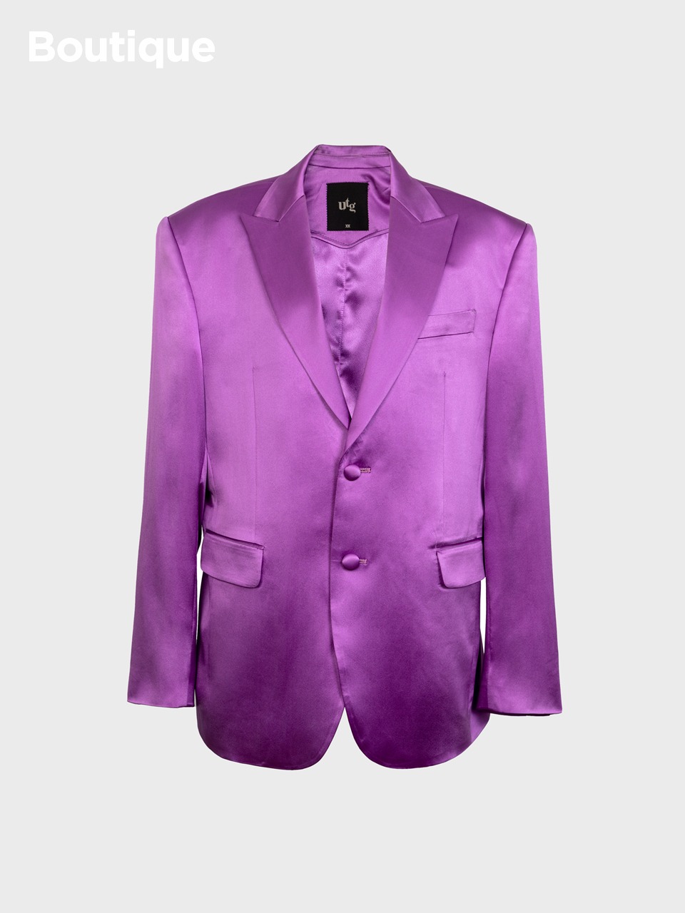 Single-Breasted Silk Blazer (purple)