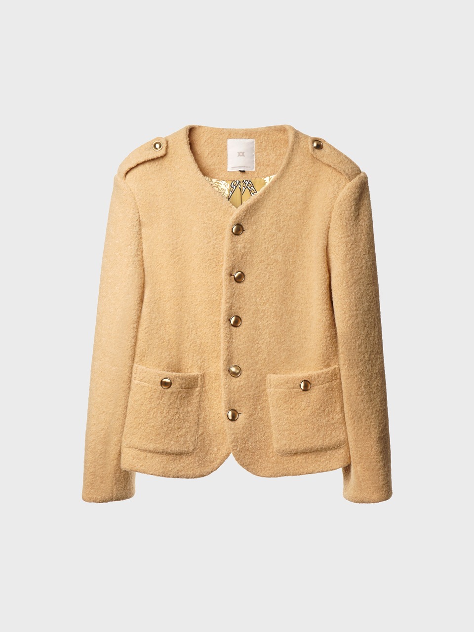 Wool-Blend Bouclé Tweed Jacket (beige)
