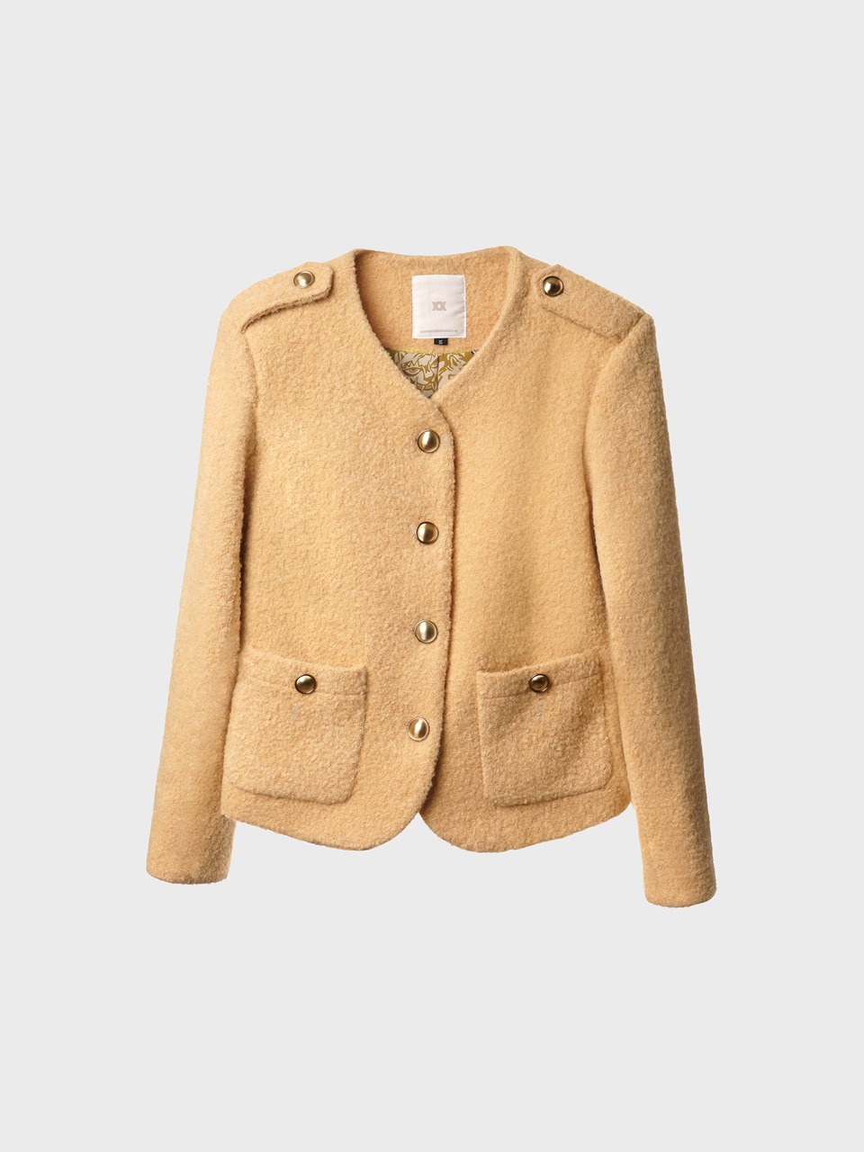 Wool-Blend Bouclé Tweed Jacket (beige) for woman