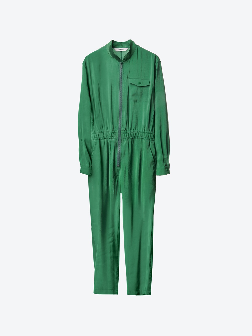 Zip-Front Tencel Jumpsuit for woman (green)