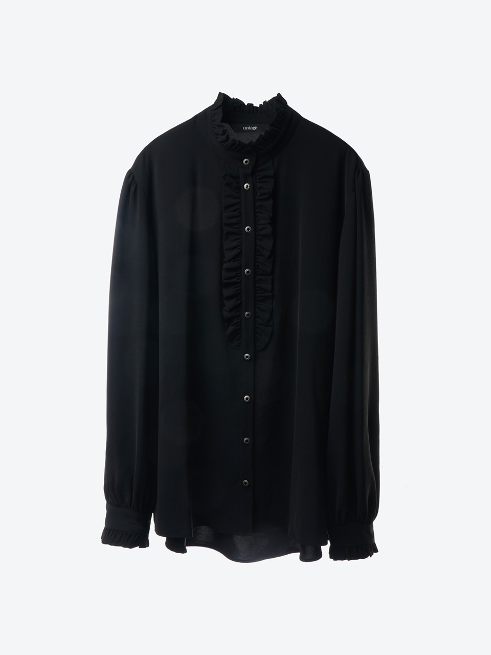 Victorian Ruffled-Placket Blouse for man (black)