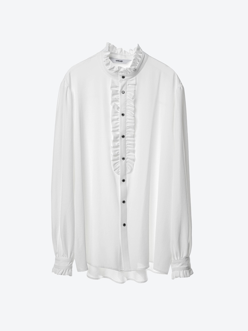Victorian Ruffled-placket Blouse  (white) for man