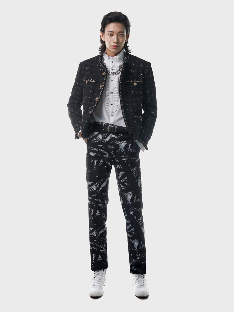 Paint-Scribble Printed Trousers